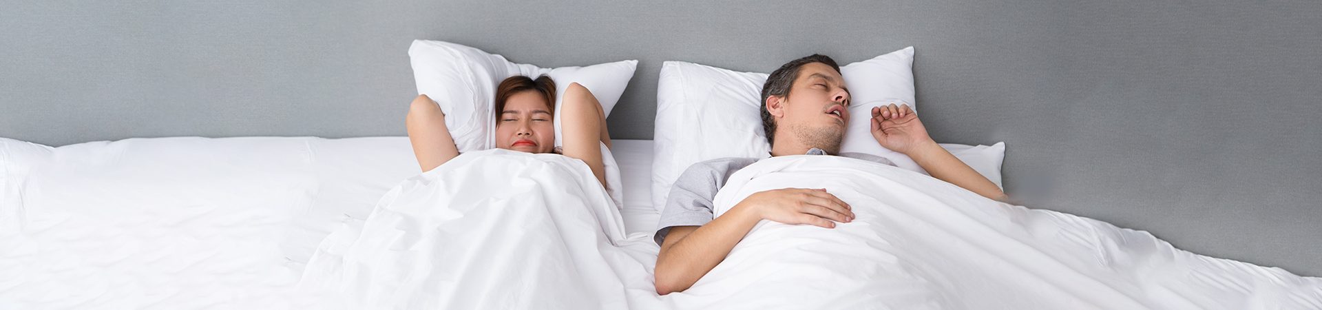 Boy suffering from snoring issue.